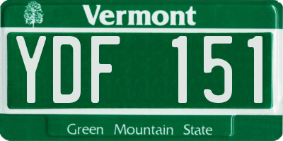 VT license plate YDF151