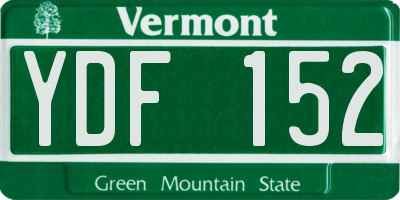 VT license plate YDF152