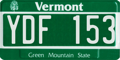 VT license plate YDF153