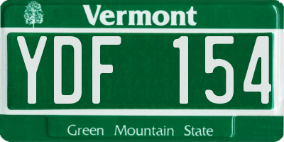 VT license plate YDF154