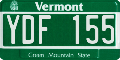 VT license plate YDF155