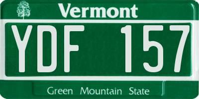 VT license plate YDF157