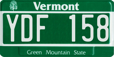 VT license plate YDF158
