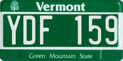 VT license plate YDF159