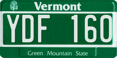 VT license plate YDF160
