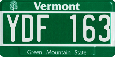 VT license plate YDF163