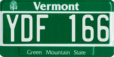 VT license plate YDF166