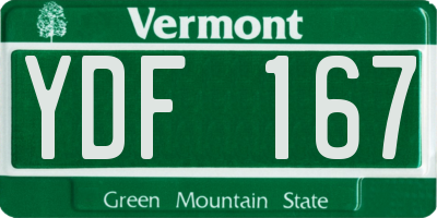 VT license plate YDF167