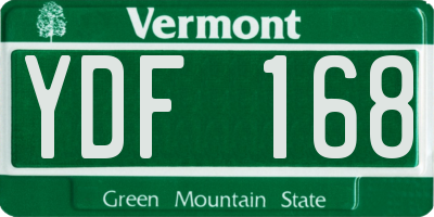 VT license plate YDF168