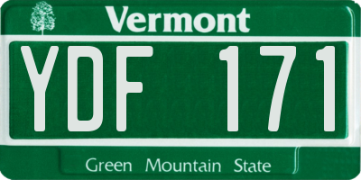 VT license plate YDF171