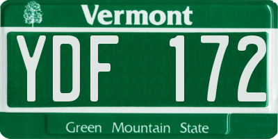 VT license plate YDF172