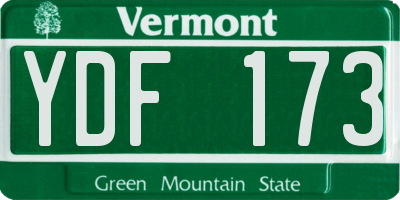 VT license plate YDF173