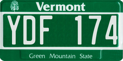 VT license plate YDF174