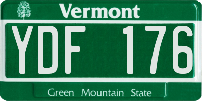VT license plate YDF176