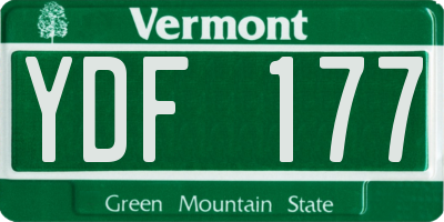 VT license plate YDF177