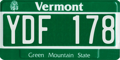 VT license plate YDF178