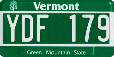 VT license plate YDF179