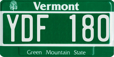 VT license plate YDF180