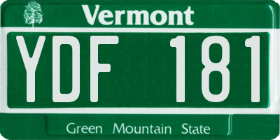 VT license plate YDF181
