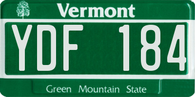 VT license plate YDF184