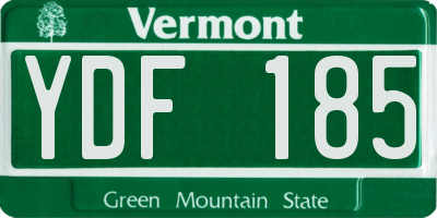 VT license plate YDF185