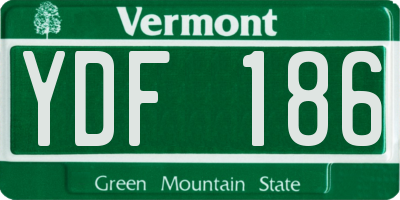 VT license plate YDF186