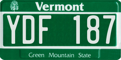 VT license plate YDF187