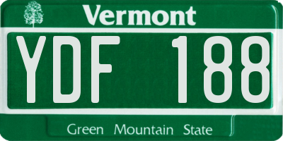 VT license plate YDF188