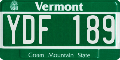 VT license plate YDF189