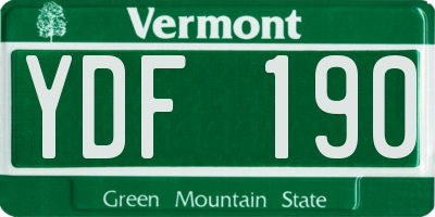 VT license plate YDF190