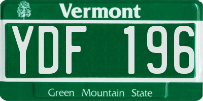 VT license plate YDF196