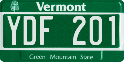 VT license plate YDF201