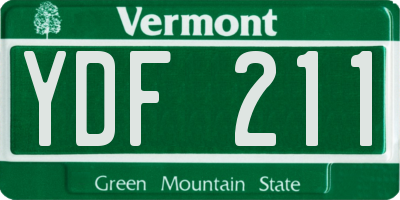 VT license plate YDF211