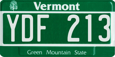 VT license plate YDF213