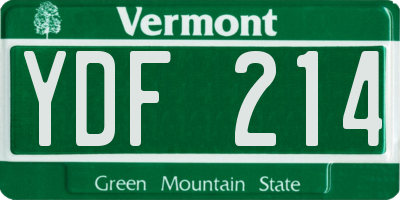 VT license plate YDF214