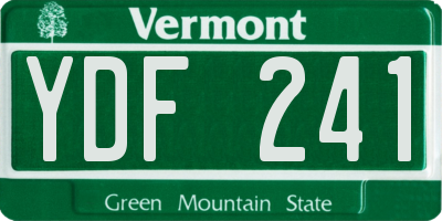VT license plate YDF241