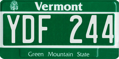 VT license plate YDF244