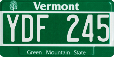 VT license plate YDF245
