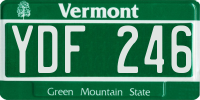 VT license plate YDF246