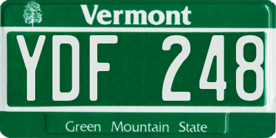 VT license plate YDF248