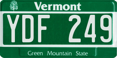 VT license plate YDF249