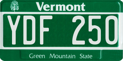 VT license plate YDF250