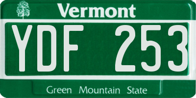 VT license plate YDF253