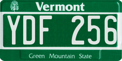 VT license plate YDF256