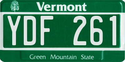 VT license plate YDF261