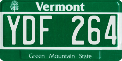 VT license plate YDF264