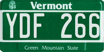 VT license plate YDF266