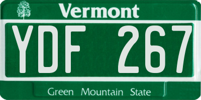 VT license plate YDF267