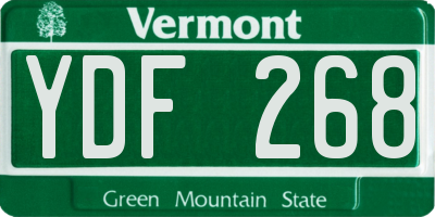 VT license plate YDF268