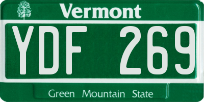 VT license plate YDF269